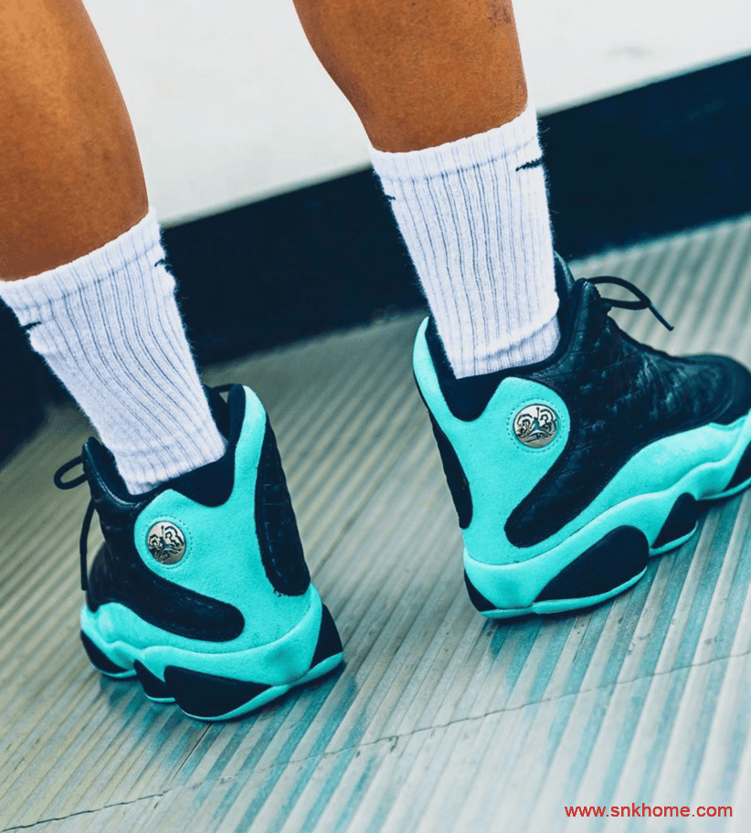 潮流资讯:黑/岛绿/金属银色Air Jordan 13 Retro上脚效果