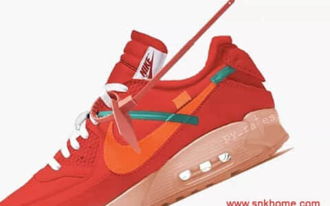 空军ow联名款 “The Ten” 系列尚未完结?红色 OW x Air Max 90 即将发售!货号:AA7293-600