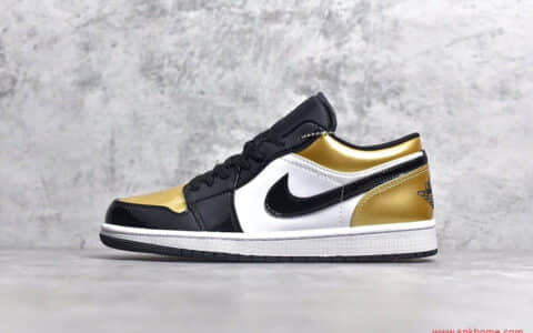 复刻球鞋 OG版本公司级AJ1低帮板鞋 Air Jordan 1 Low 乔1 低帮板鞋 “黑金脚趾” 货号:CQ9447-700
