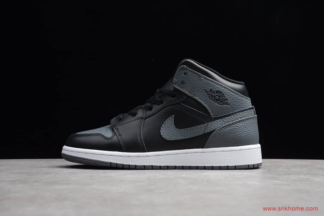 OG版本纯原 AJ1中帮黑灰配色 正品原厂AJ正品头层皮 Air Jordan 1 Mid OK AJ1乔1 官方货号554725-041