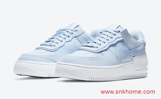 夏天耐克穿什么比较好 Nike Air Force 1 Shadow AF1空军一号海洋配色发售日期 夏天气息 货号: CV3020-400