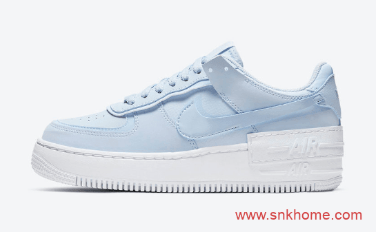 夏天耐克穿什么比较好 Nike Air Force 1 Shadow AF1空军一号海洋配色发售日期 夏天气息 货号: CV3020-400