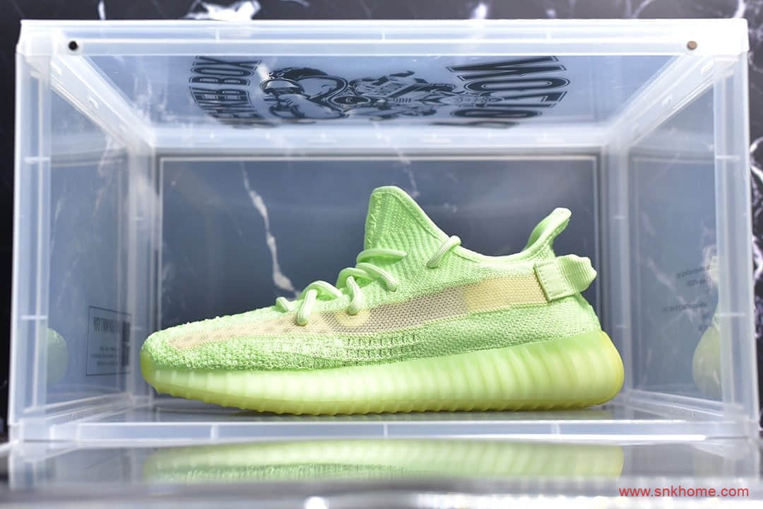 纯原版本椰子350V2夜光绿色 350V2怎么夜光 Adidas Yeezy Boost 350 V2 荧光绿 货号:EG5293