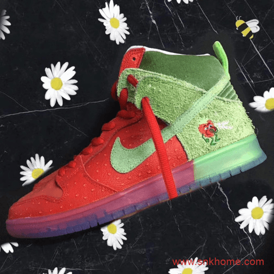 耐克Dunk SB联名款 Nike SB Dunk High 新配色 Dunk SB草莓联名
