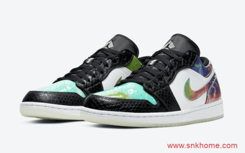 Air Jordan 1 Low太空 AJ1低帮炫彩夜光发售日期 货号CW7309-090