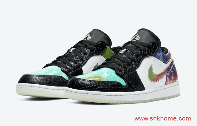 Air Jordan 1 Low太空 AJ1低帮炫彩夜光发售日期 货号CW7309-090