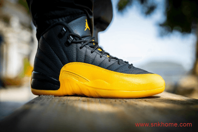 AJ12活力黄黑 Air Jordan 12 “University Gold” 真碳 货号:130690-070