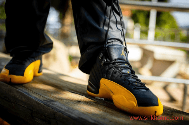 AJ12活力黄黑 Air Jordan 12 “University Gold” 真碳 货号:130690-070