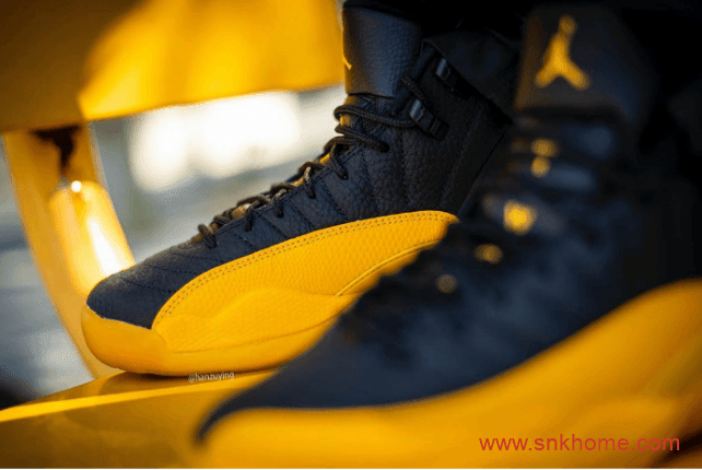 AJ12活力黄黑 Air Jordan 12 “University Gold” 真碳 货号:130690-070