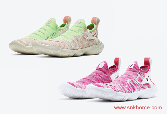 透气赤足跑鞋 Nike Free Run Type 3.0 货号:CJ0267-100(绿)/ CJ0267-002(粉)