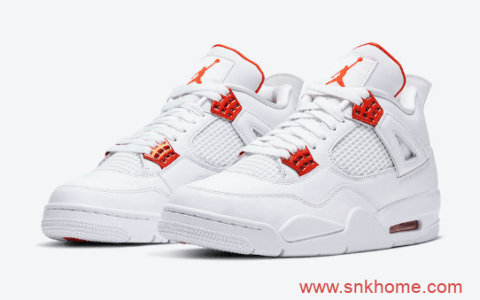 AJ4白橙白红配色 金属质感 Air Jordan 4“Orange Metallic” 货号CT8527-118