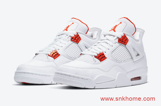 AJ4白橙白红配色 金属质感 Air Jordan 4“Orange Metallic” 货号CT8527-118