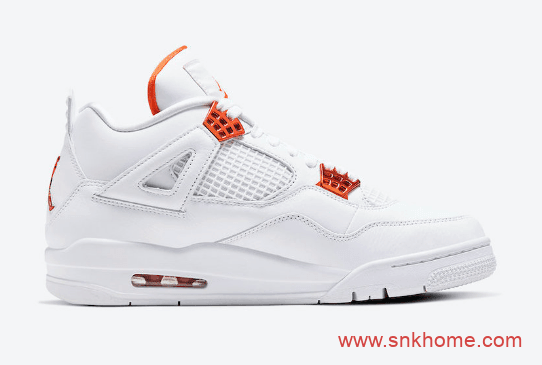 AJ4白橙白红配色 金属质感 Air Jordan 4“Orange Metallic” 货号CT8527-118