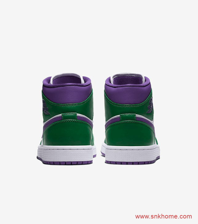 Air Jordan 1 Mid “Incredible Hulk”白绿紫勾 AJ1绿巨人配色 货号：554724-300