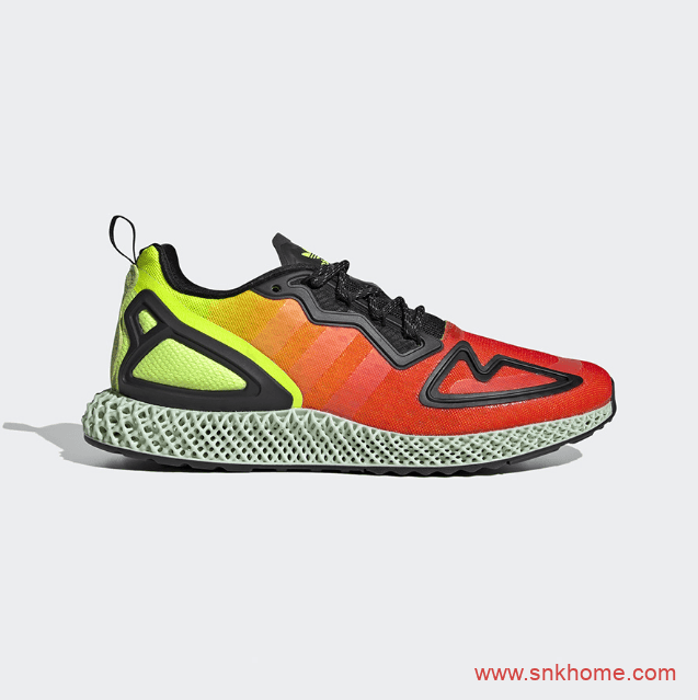 阿迪达斯4D跑鞋日落配色 adidas ZX 2K 4D “Solar Yellow”发售价格 货号:FV9028