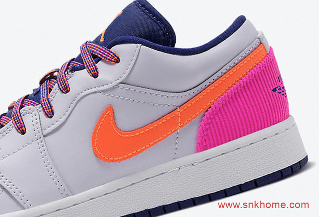 Air Jordan 1 Low灯芯绒 AJ1灰粉配色即将发售 货号554723-502