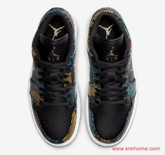 Air Jordan 1 Low彩蛇官图释出 AJ1彩色蛇纹低帮发售日期 货号:CW5580-001