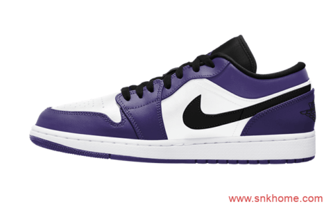 Air Jordan 1 Low “Court Purple” AJ1紫加哥 AJ1白紫脚趾低帮  货号:553558-500