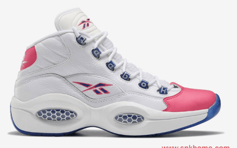 新款锐步球鞋 实战白色鞋面粉脚趾篮球鞋 Reebok Question Mid “Pink Toe”  货号:FX7441
