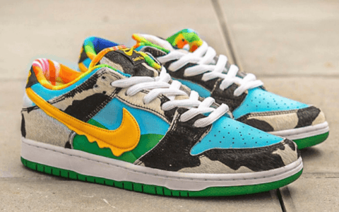 Ben & Jerry's x Nike Dunk SB Low Pro QS 耐克Dunk蓝天牛奶冰淇淋 货号：CU3244-100