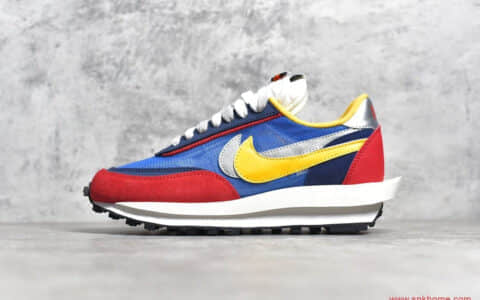 耐克sacai联名红蓝配色 Sacai x NIKE LVD Waffle Daybreak 货号：BV0073-400