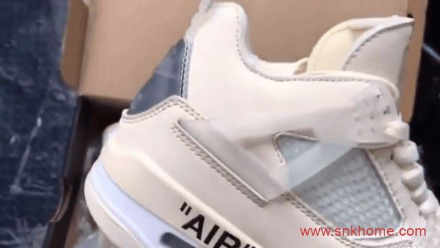 OFF-WHITE x AJ4 今年重磅球鞋AJ4OW联名咖啡色黑色实物图