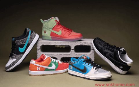 Dunk SB经典天价联名回归 耐克Dunk SB马毛刺绣滑板鞋