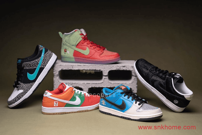 Dunk SB经典天价联名回归 耐克Dunk SB马毛刺绣滑板鞋