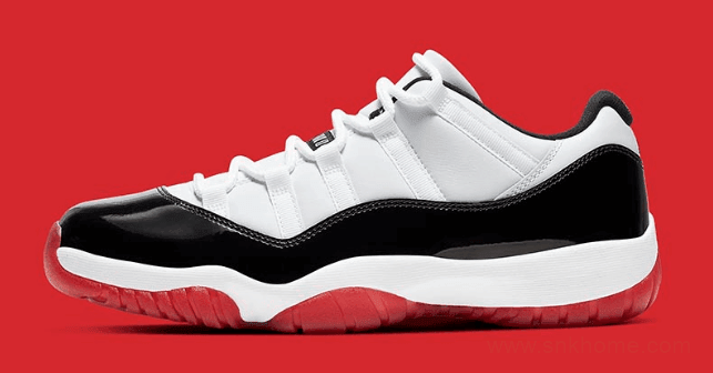 Air Jordan 11 Low “White Bred”  康扣 AJ11白黑红低帮真碳篮球鞋突袭上架 货号:AV2187-160