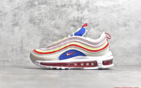 Nike Max 97 Ultra SE耐克子弹白蓝灯芯绒浅粉气垫跑鞋 货号：AQ4137-101