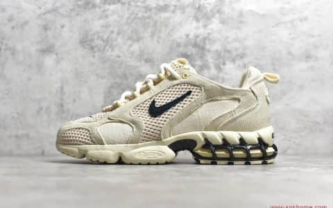 Stussy x Air Zoom Spiridon CG 2 耐克Stussy联名款米白色 货号：CQ5486-200