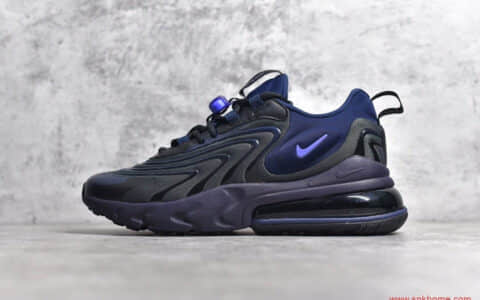 NIKE Air Max 270 React YP 青岛耐克代工厂渠道 耐克MAX270三代气垫黑蓝色 货号:CD0113-400