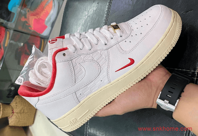 KITH x Nike Air Force 1耐克空军KITH联名款低帮白红配色发售日期 货号:CZ7926-100