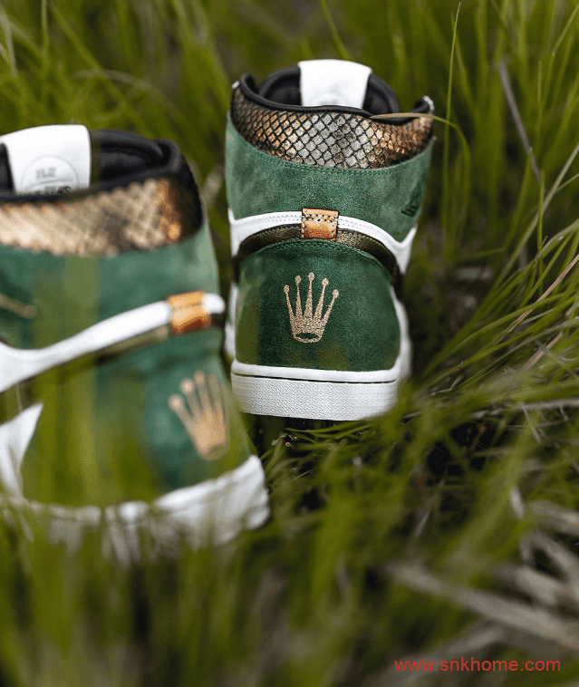 太奢华!劳力士AJ1联名白绿 耐克MAX1劳力士联名款上脚图