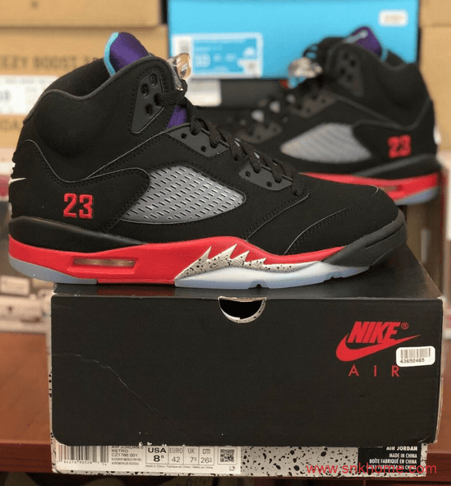 Air Jordan 5 “Top 3”再度延期发售 AJ5黑红实战篮球鞋 AJ5情怀鞋 货号：CZ1786-001