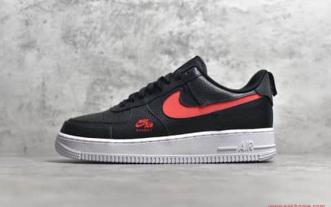 NIKE Air Force 1 LV8 UTILITY 军一号解构低帮运动黑红低帮板鞋 货号：CV3039-100