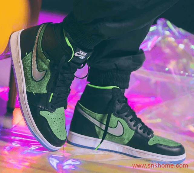 Air Jordan 1 High Zoom “Rage Green” 搭载全掌气垫 AJ1青青草原翻毛皮发售 货号:CK6637-002