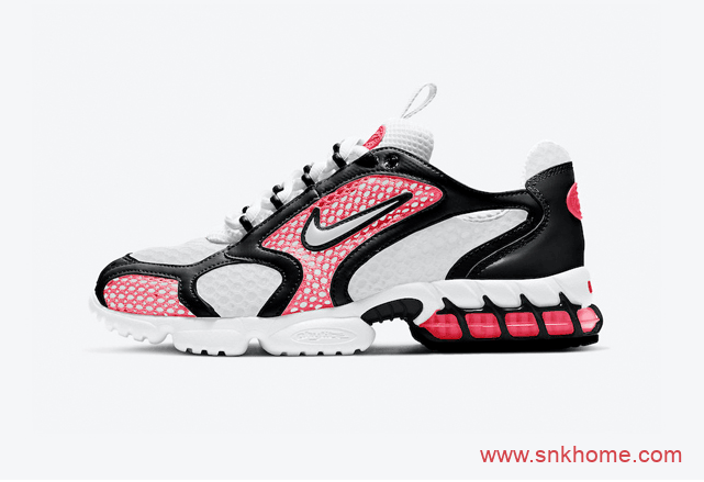 Nike Air Zoom Spiridon Cage 2 “Flash Crimson” 耐克Stussy联名黑白粉配色发售日期 货号:CD3613-101