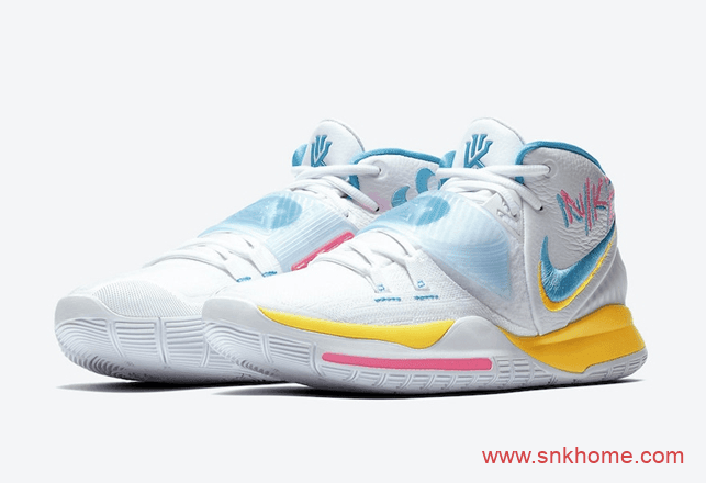 Nike Kyrie 6 “Neon Graffiti”  欧文六代南海岸色调涂鸦配色发售价格 货号:BQ4630-101