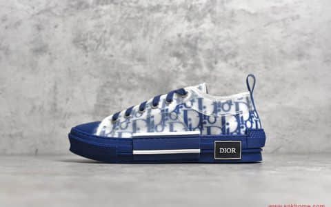 东莞迪奥代工厂渠道货源 迪奥蓝色高帮网纱板鞋 迪奥Dior B23 Sneakers“CD重影”