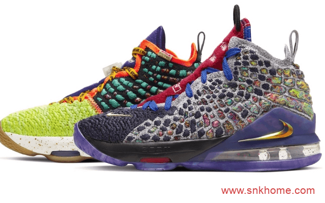 Nike LeBron 17 “What The”  詹姆斯17代实战篮球鞋鸳鸯配色发售日期 货号:CV8079-900