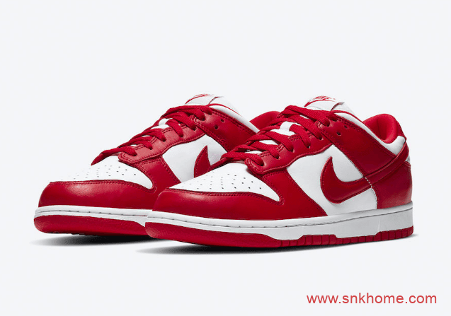 Nike Dunk Low SP “University Red” 耐克Dunk白红低帮滑板鞋发售日期 货号:CU1727-100