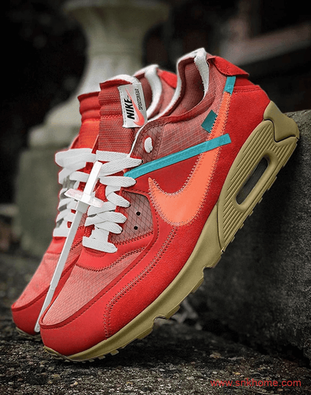 OFF-WHITE x Nike Air Max 90 “University Red” 耐克MAX90联名款红色发售日期 货号:AA7293-600