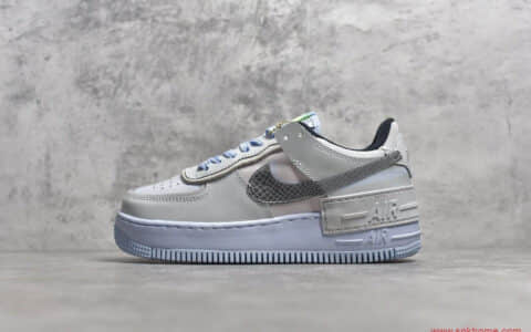 NIKE WMNS Air Force 1 Shadow 山东泰光纯原版本耐克空军一号马卡龙灰色低帮板鞋 货号 ：CZ0375-100