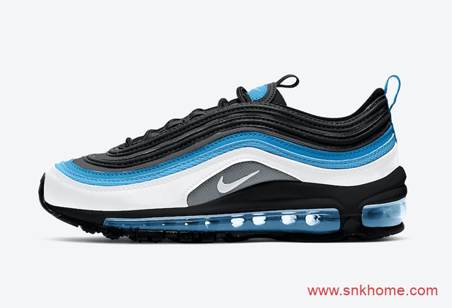 Nike Air Max 97 GS 耐克子弹气垫白黑蓝配色发售日期 货号:921522-106
