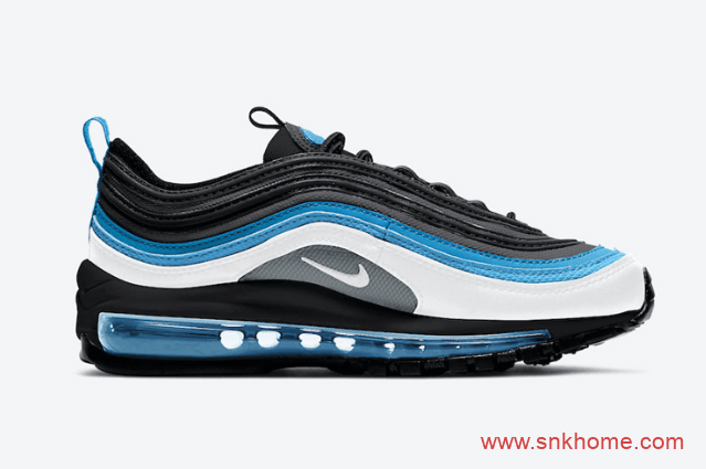 Nike Air Max 97 GS 耐克子弹气垫白黑蓝配色发售日期 货号:921522-106