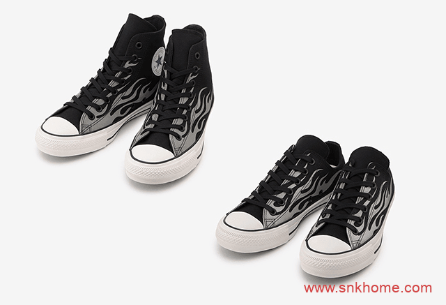 Converse All Star 100 新配色 匡威全明星黑色火焰帆布鞋官图释出 匡威新款