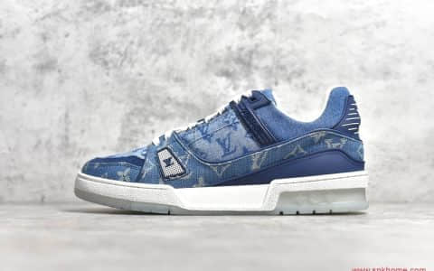 路易威登复刻LV Trainer 牛仔运动鞋 广东奢侈品牌LV牛仔鞋