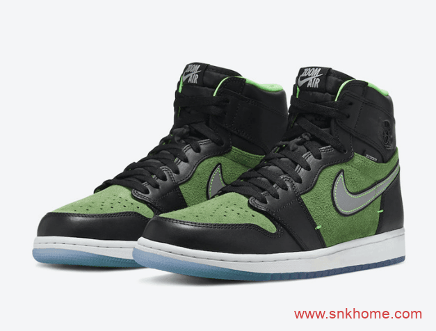 Air Jordan 1 High Zoom “Rage Green”  AJ1黑绿翻毛皮反光材质 AJ1Zoom黑绿高帮 货号:CK6637-002