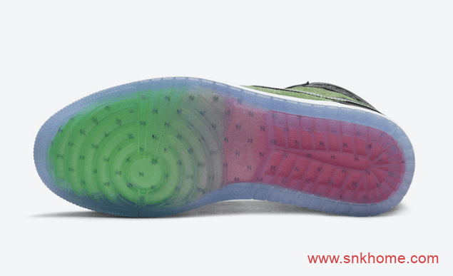 Air Jordan 1 High Zoom “Rage Green”  AJ1黑绿翻毛皮反光材质 AJ1Zoom黑绿高帮 货号:CK6637-002